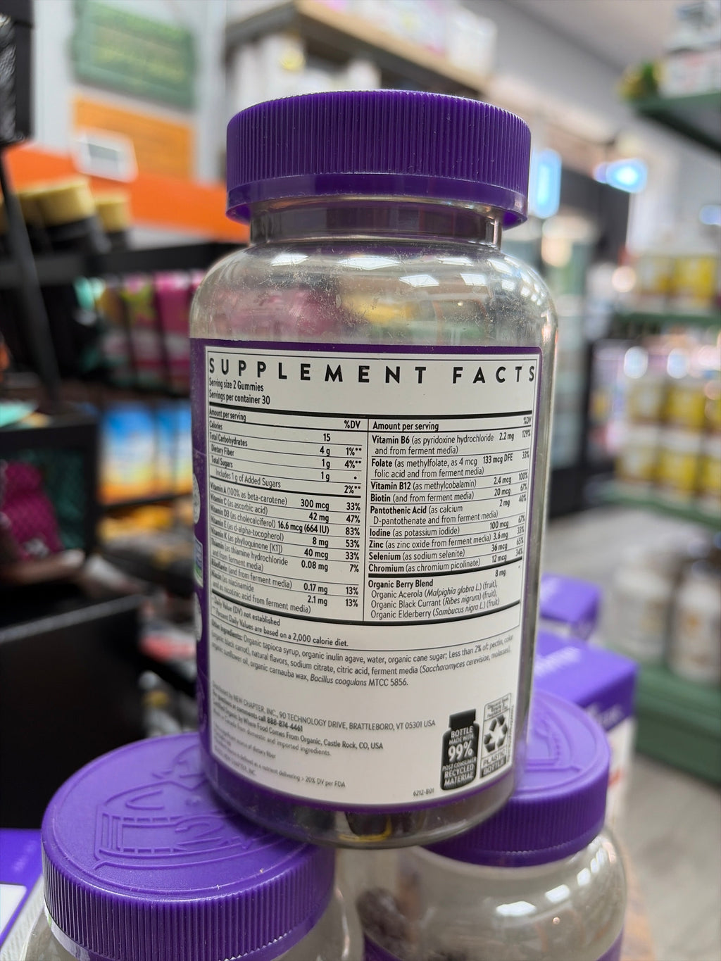 New Chapter Kids Multivitamin Gummies - 65% Less Sugar, Kids Gummy Vitamins with Vitamins C, D3 & Zinc, Non-GMO, Gluten Free, Berry-Citrus, 60ct