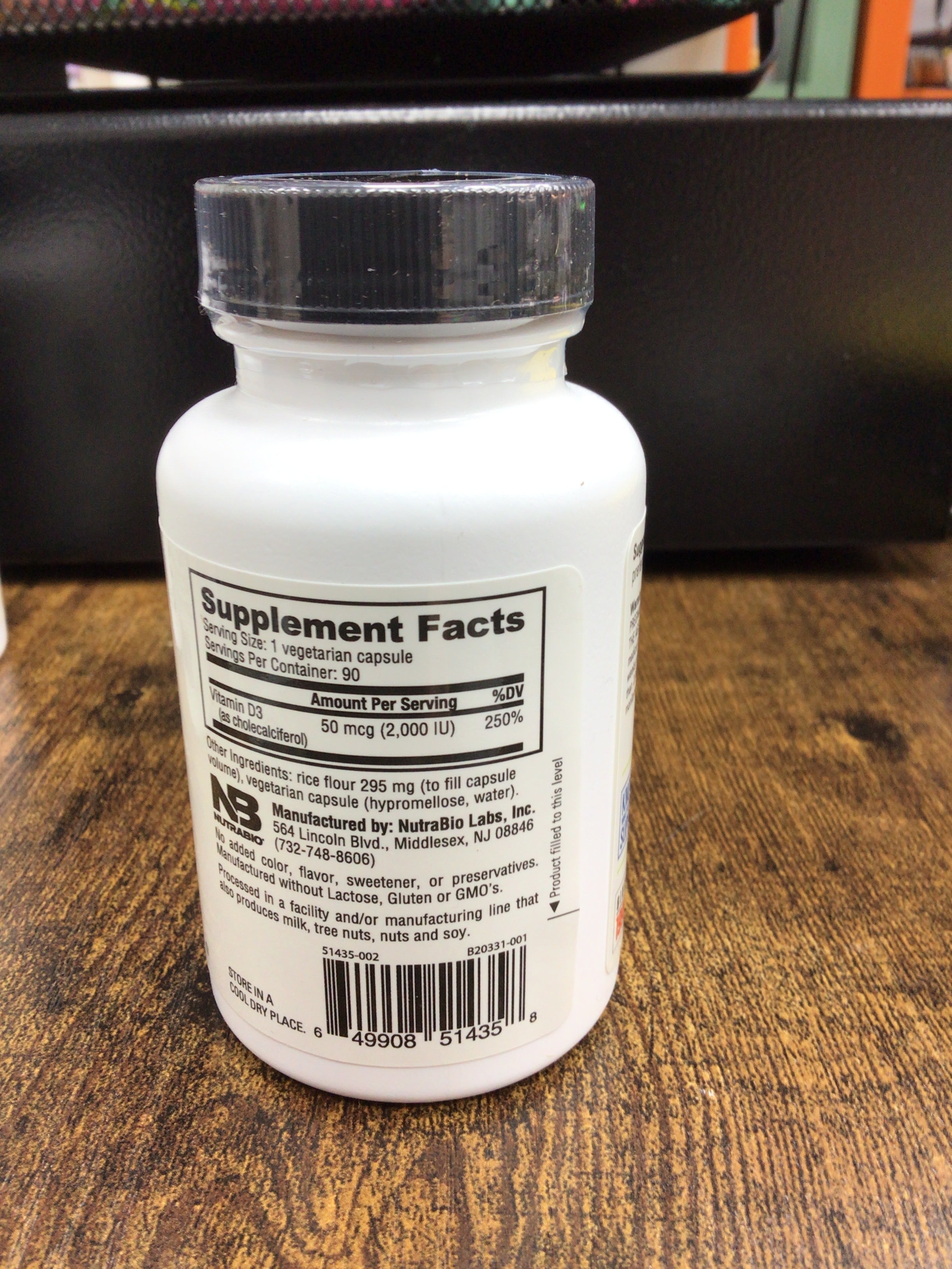NutraBio Vitamin D (2000 IU), Immune Support - 90 Vegetable Capsules