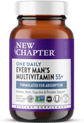 New Chapter Men's Multivitamin 50 Plus for Brain, Heart, Digestive, Prostate & Immune Support with 20+ Nutrients + Astaxanthin - Every Man's One Daily 55+, Gentle on The Stomach - 72 ct