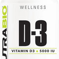NutraBio Vitamin D (5000 IU), Immune Support - 90 Vegetable Capsules