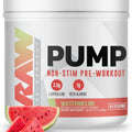 RAW Pump Stim Free Pre Workout (Watermelon) - Non-Stimulant Pre Workout Supplement Powder Nitric Oxide Booster - Pre Workout Supplements Drink for During Workout - 40 Servings