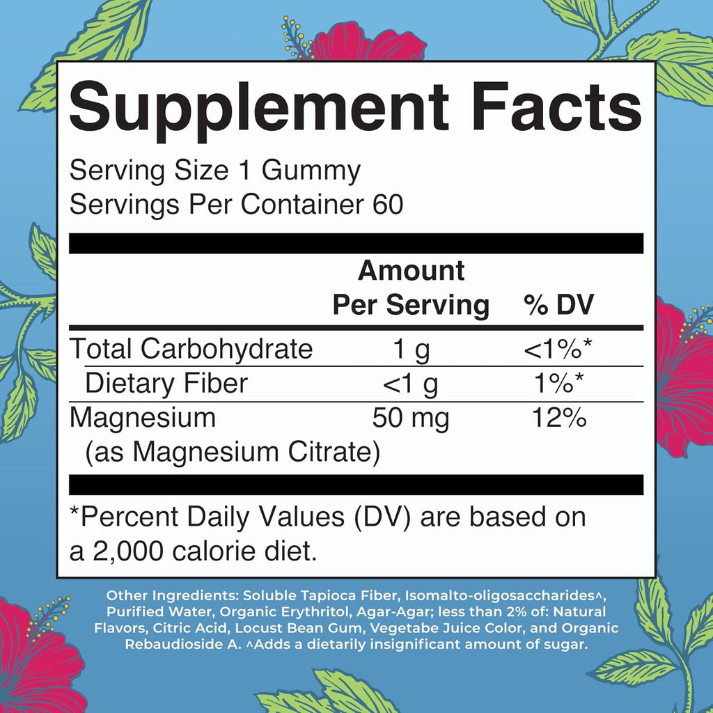 MaryRuth Organics Calm Magnesium Citrate Gummies | 2 Month Supply | Sugar Free | Magnesium Supplement for Adults | Stress Relief | Bone Health | Vegan | 60 Count