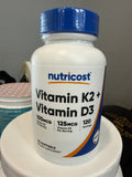 Nutricost Vitamin K2+D3 (120 softgels)