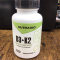 NutraBio Vitamin D3 K2 | 5000 IU D3 as Cholecalciferol with Vitamin K2 as MENA-Q MK7 (180mcg) | Support Bone and Heart Health | Non-GMO, Gluten Free, Lactose Free | 60 Vegetable Capsules