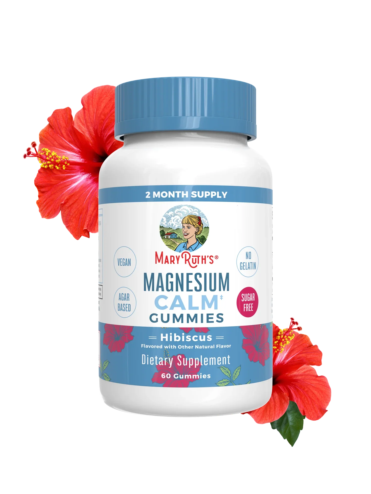MaryRuth Organics Calm Magnesium Citrate Gummies | 2 Month Supply | Sugar Free | Magnesium Supplement for Adults | Stress Relief | Bone Health | Vegan | 60 Count