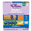 Plum Organics Mighty Snack Bars - Blueberry - 0.67 oz Bars (Pack of 6) - Organic Fruit and Vegetable Toddler Food Snack Bars