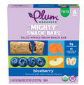 Plum Organics Mighty Snack Bars - Blueberry - 0.67 oz Bars (Pack of 6) - Organic Fruit and Vegetable Toddler Food Snack Bars