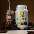 RYSE Loaded Protein Powder - Chocolate Cookie Blast - 25g Whey Protein Isolate & Concentrate with Prebiotic Fiber & MCTs - Low Carb, Low Sugar, Digestive-Friendly - 27 Servings / 2 lb Tub