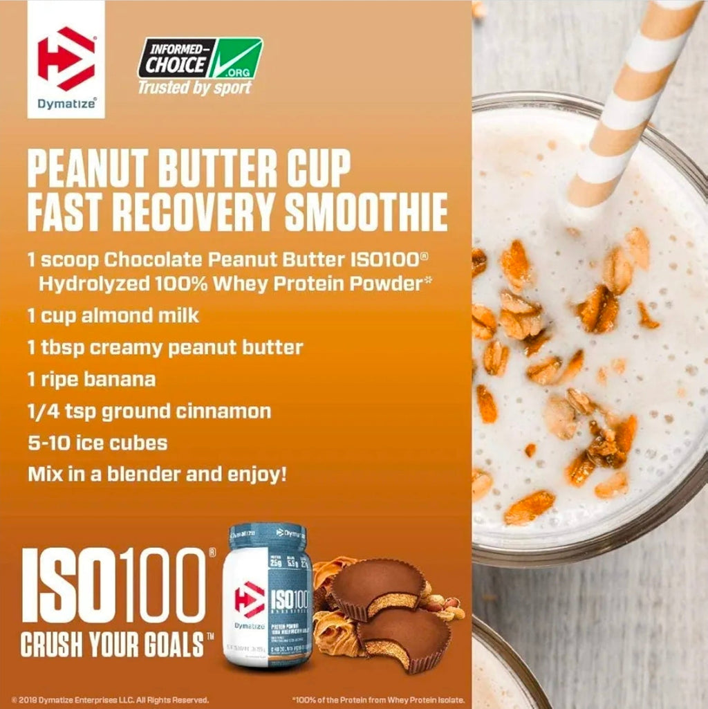 Dymatize ISO100 Whey Protein Powder Isolate, Vanilla, 25g of Protein, 3 Pound, 5.5g BCAAs, Less Than 120 Cal., Gluten Free, 1g Fat, 1g Sugar, 2g Carb (45 Servings)