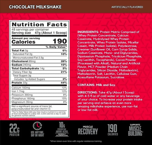 BSN SYNTHA-6 Whey Protein Powder with Micellar Casein, Milk Protein Isolate, Chocolate Milkshake, 48 Servings (Packaging May Vary)