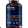 Vthrive Premium Wild Alaskan Fish Oil with Vitamin D3 - Supports Cardiovascular Health - 1,375 DHA/EPA (120 Softgels)