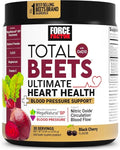 Force Factor Total Beets Ultimate Heart Health Blood Pressure Support with CoQ10, Beet Root Powder, Grape Seed Extract, Blood Pressure Supplement for Circulation, Black Cherry, 30 Servings