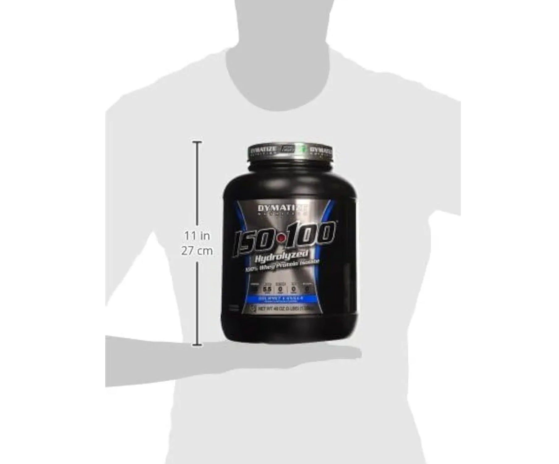 Dymatize ISO100 Whey Protein Powder Isolate, Vanilla, 25g of Protein, 3 Pound, 5.5g BCAAs, Less Than 120 Cal., Gluten Free, 1g Fat, 1g Sugar, 2g Carb (45 Servings)