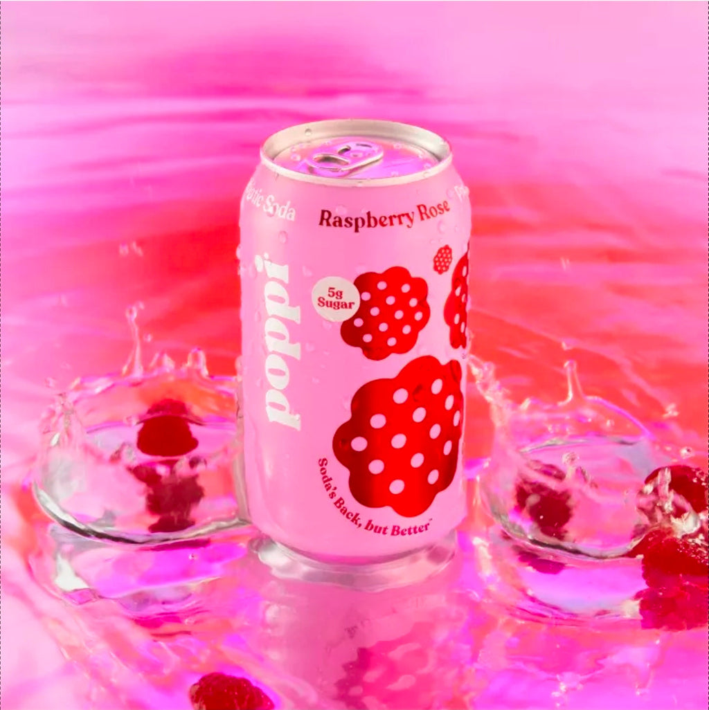 Poppi Raspberry Rose Prebiotic Beverage - 12 fl oz Can