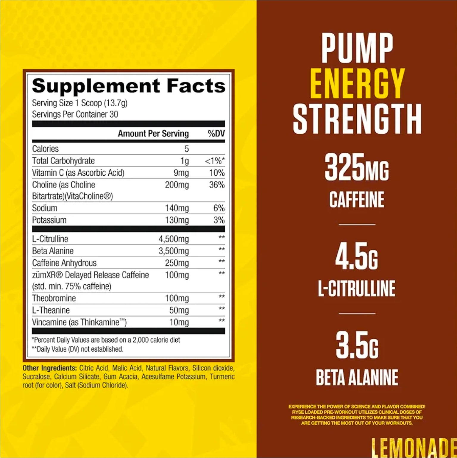 RYSE BCAA Focus Powder - Country Time Lemonade - BCAA Supplement with Electrolytes, Natural Caffeine & Cognizin Supports for Hydration, Recovery, Energy, and Focus for Men & Women - 30 Servings