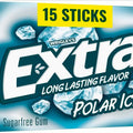EXTRA Polar Ice Chewing Gum Packs, Sugar Free Gum in Bulk with Strong Mint Flavor for Freshening Breath, 15 Sticks