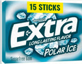 EXTRA Polar Ice Chewing Gum Packs, Sugar Free Gum in Bulk with Strong Mint Flavor for Freshening Breath, 15 Sticks
