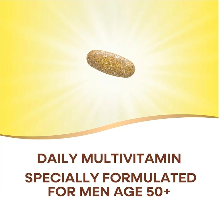 Nature's Way Alive! Ultra Potency Multivitamin for Men 50 Plus, Complete High Potency Formula with Vitamin D3, C, E, Methyl B12, Supports Cellular Energy, Heart, Brain, and Eye Health,* 150 Tablets