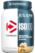 Dymatize ISO100 Whey Protein Powder Isolate, Gourmet Vanilla, 25g of Protein, 5.5g BCAAs, Less Than 120 Cal., Gluten Free, 1g Fat, 1g Sugar, 2g Carb (20 Servings)