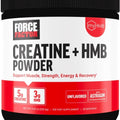 Force Factor Creatine HMB Powder, 5g Creatine Monohydrate + 3g myHMB for Muscle Growth, Strength, Energy & Recovery, with AstraGin for Enhanced Absorption, Unflavored, 30 Servings