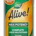 Nature’s Way Alive! Max Potency Complete Liquid Multivitamin, Liquid Vitamin Promotes Energy Metabolism, Heart & Muscle Function* with Vitamins A, B, C, D, Multivitamins for Women & Men, 30.4 Fl Oz