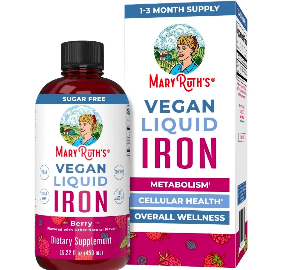 MaryRuth’s Liquid Iron | Iron Supplement for Women Men & Kids | Red Blood Cell Formation | Oxygen Support | Energy Metabolism | Ages 4 & Up | Sugar Free | Vegan | Non-GMO | Gluten Free | 15.22 Fl Oz