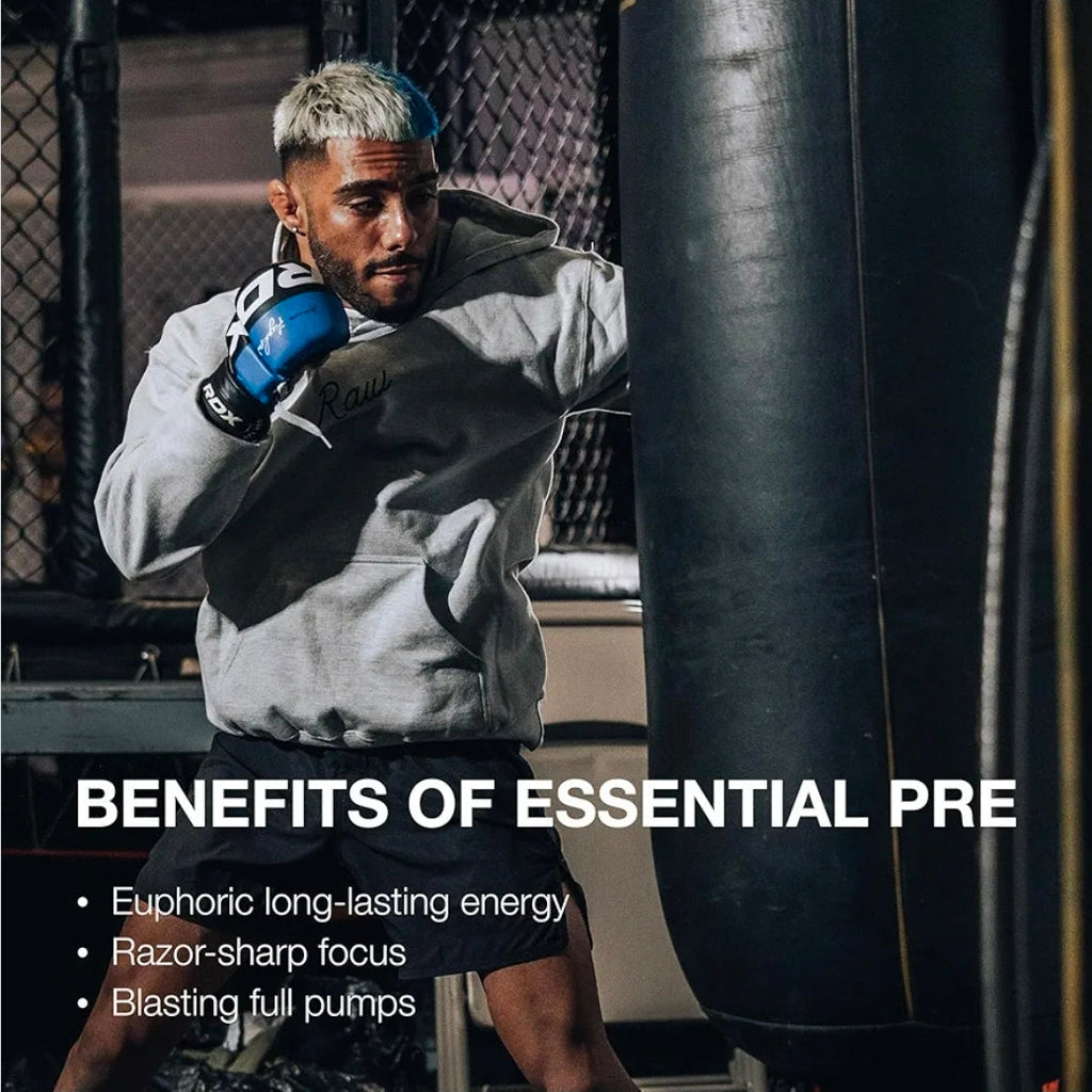 RAW Essential Pre-Workout Powder (Orange) - Chris Bumstead Sports Nutrition Supplement for Men & Women - Preworkout Energy Powder with Caffeine, L-Citrulline, L-Tyrosine, & Beta Alanine Blend