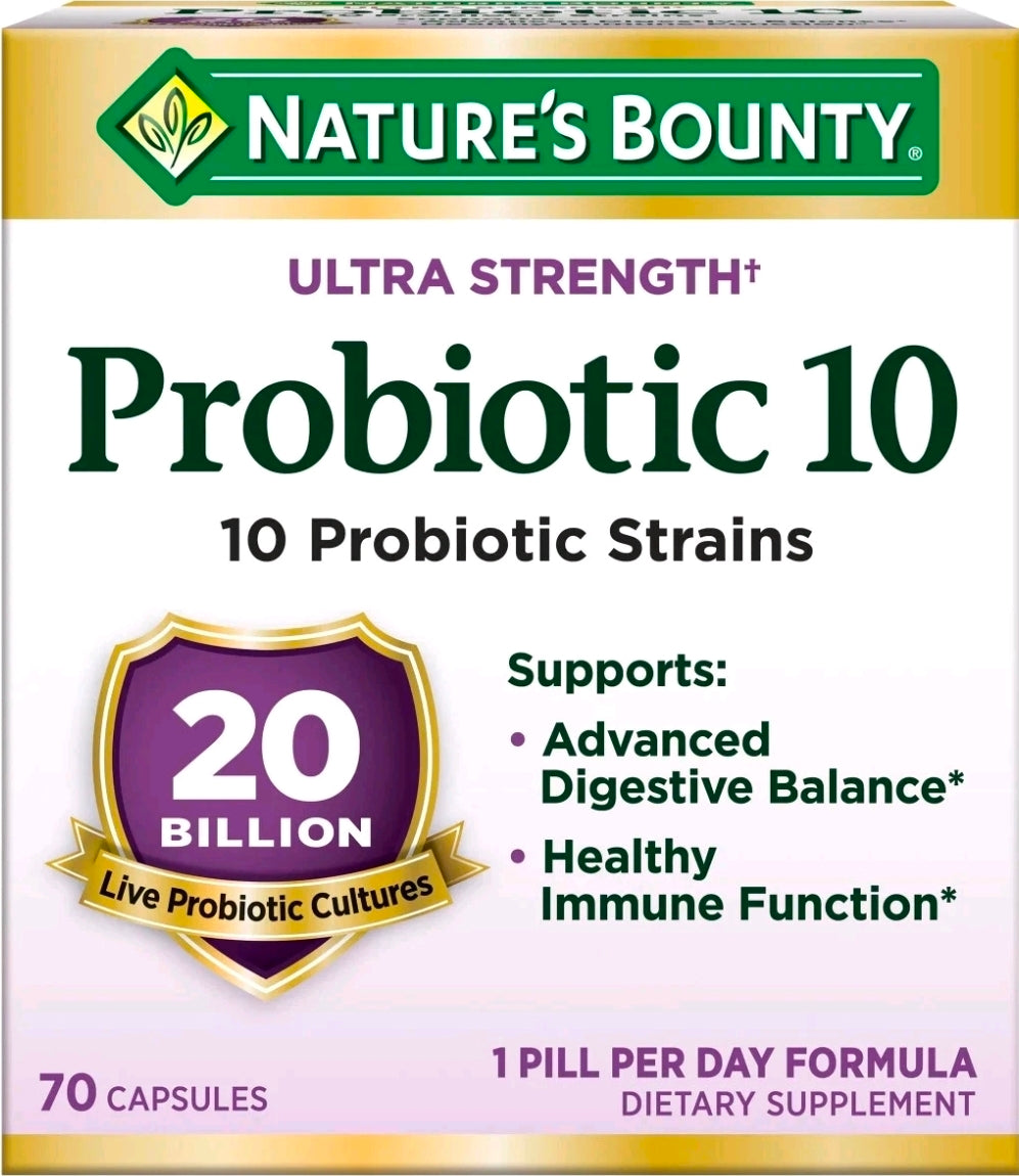 Nature's Bounty Ultra Strength Probiotic 10, 70 Capsules