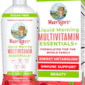 MaryRuth's Liquid Morning Multivitamin Essentials+ | Vitamin A C D E B6 B12 Biotin Zinc | Mens Womens Multivitamin | Immune Support | Beauty | Sugar Free | Vitamins for Ages 1+ | Vegan | 32 Fl Oz