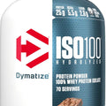 Dymatize ISO100 Whey Protein Powder Isolate, Fudge Brownie, 25g of Protein, 5 Pound, 5.5g BCAAs, Less Than 120 Cal., Gluten Free, 1g Fat, 1g Sugar, 2g Carb (70 Servings)
