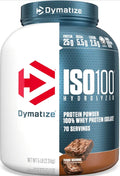 Dymatize ISO100 Whey Protein Powder Isolate, Fudge Brownie, 25g of Protein, 5 Pound, 5.5g BCAAs, Less Than 120 Cal., Gluten Free, 1g Fat, 1g Sugar, 2g Carb (70 Servings)