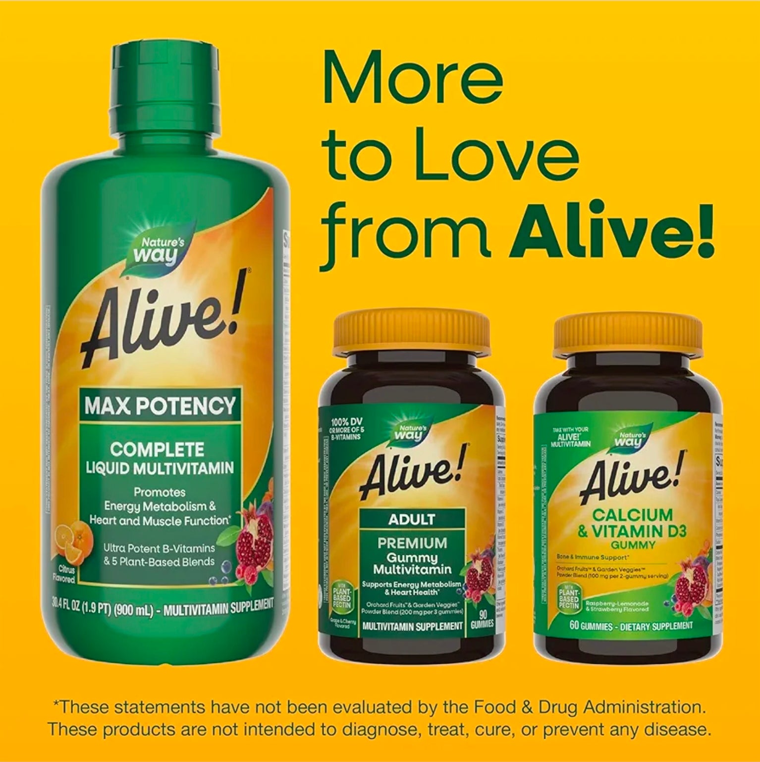 Nature’s Way Alive! Max Potency Complete Liquid Multivitamin, Liquid Vitamin Promotes Energy Metabolism, Heart & Muscle Function* with Vitamins A, B, C, D, Multivitamins for Women & Men, 30.4 Fl Oz