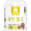 RYSE Loaded Protein Powder - Peanut Butter Cup - 25g Whey Protein Isolate & Concentrate with Prebiotic Fiber & MCTs - Low Carb, Low Sugar, Digestive-Friendly - 27 Servings / 2 lb Tub