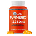 Qunol Turmeric Curcumin with Black Pepper, 2250mg Turmeric Extract with 95% Curcuminoids, Extra Strength Turmeric Supplement, Enhanced Absorption, Joint Support Supplement, 90 Vegetarian Capsules