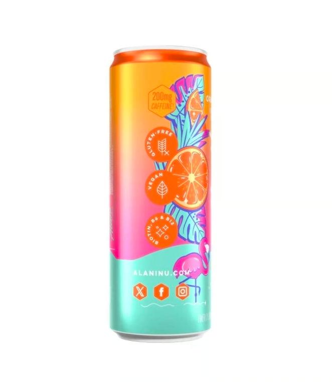 Alani Nu ORANGE KISS, Sugar Free, Low Calorie Energy Drinks, 200mg Caffeine, Biotin, B Vitamins, Zero Sugar, 10 Calories, 12 Fl Oz Can