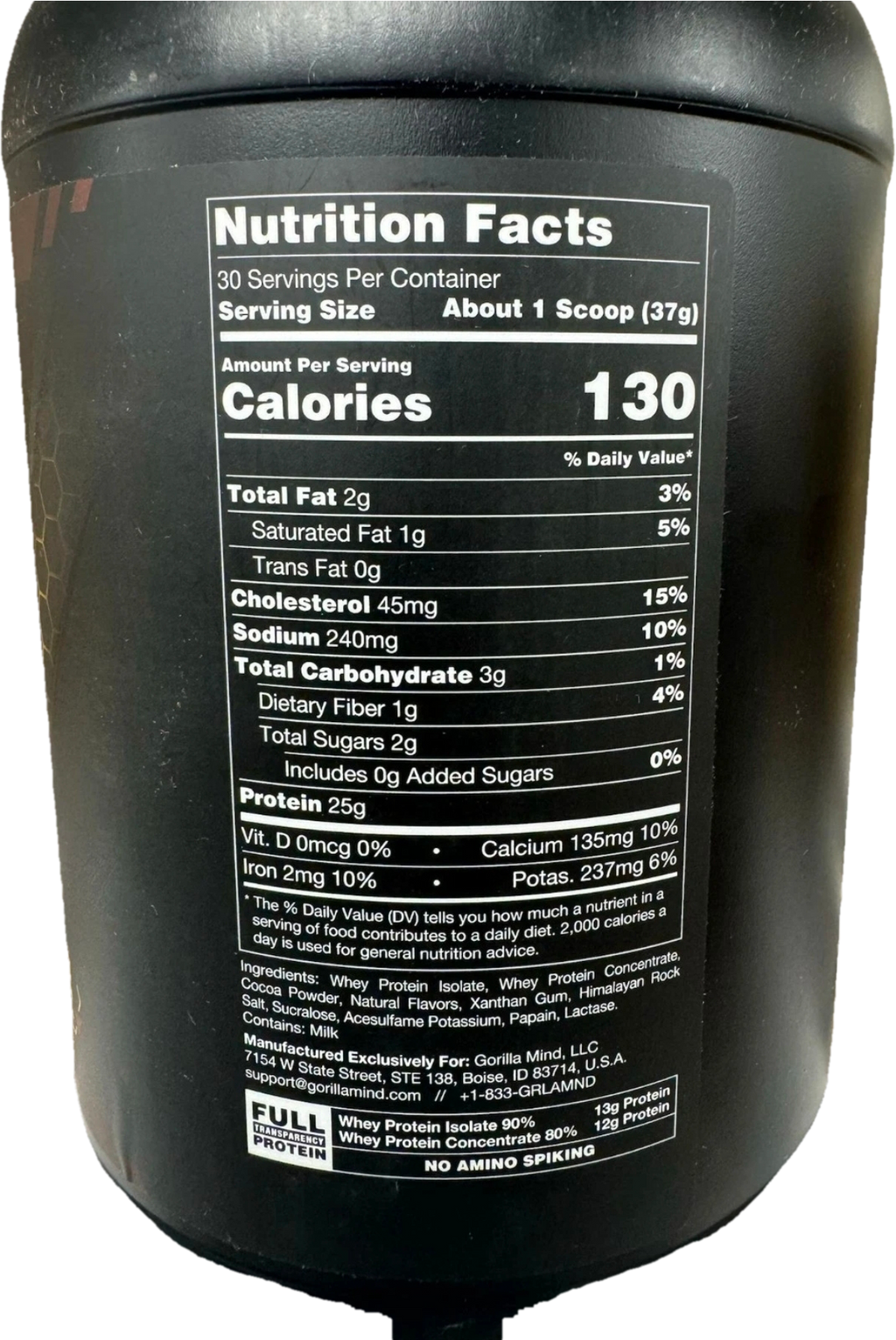Gorilla Mode Premium Whey Protein - Milk Chocolate 30 Servings 1,110G / 2.45LB